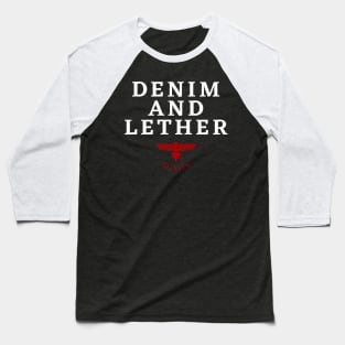 Denim and leather Baseball T-Shirt